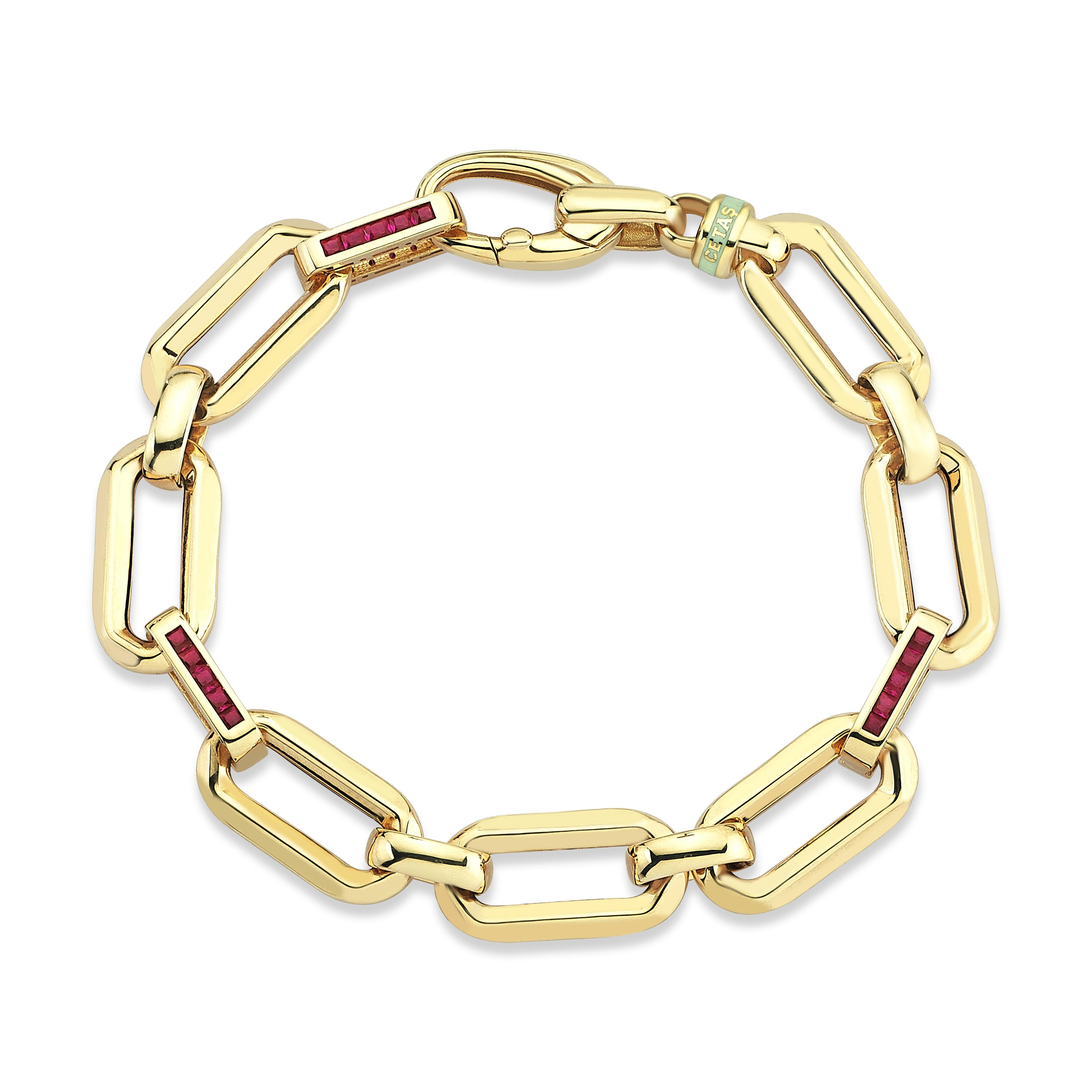 Cetaş Eterna Kırmızı Taşlı Altın Bileklik - Image 2