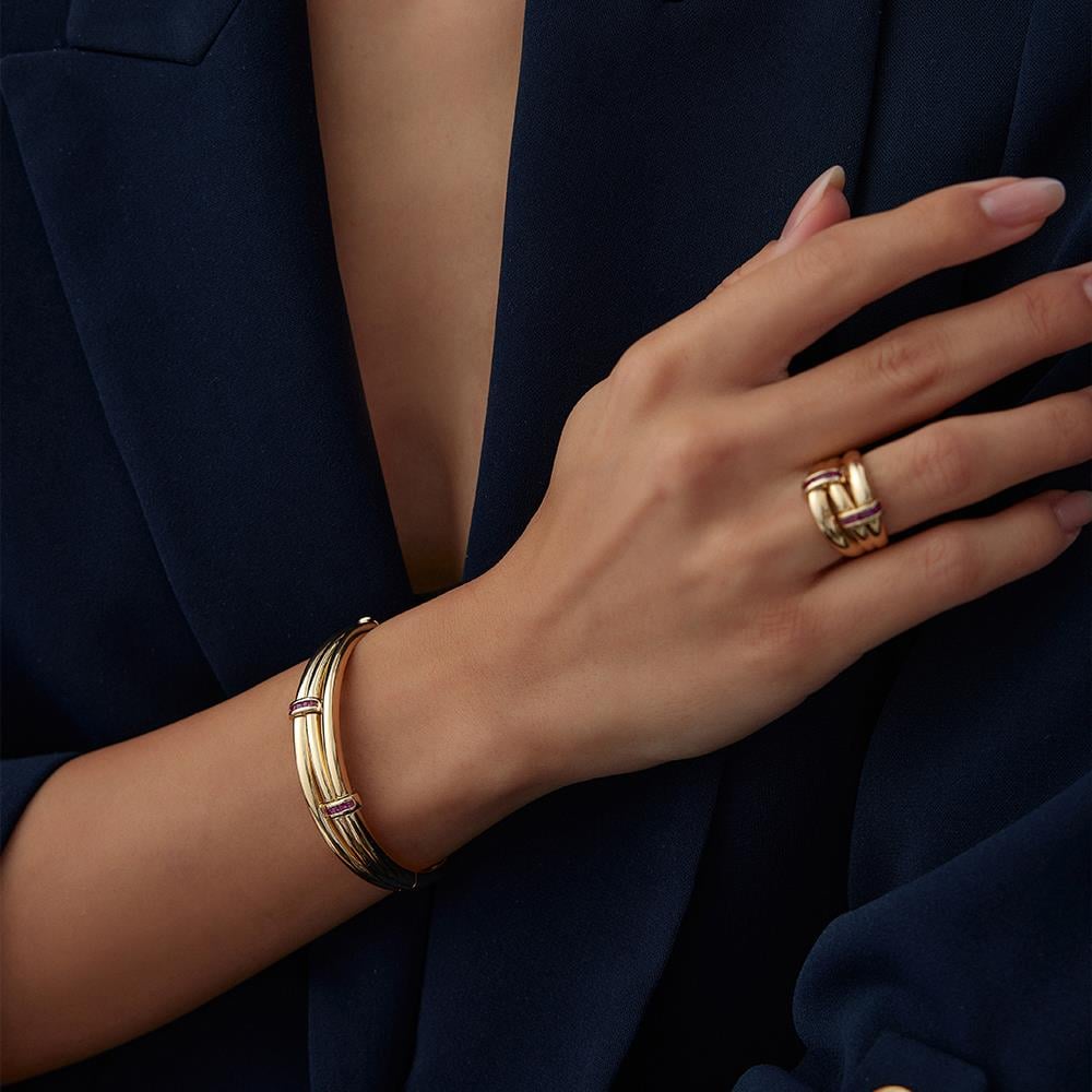 Cetaş Eterna Kırmızı Taşlı Altın Yüzük - Image 2