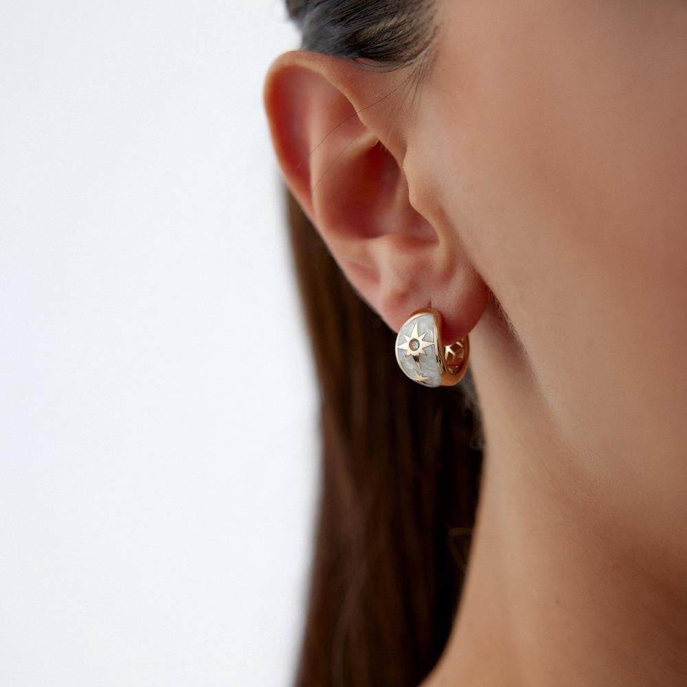 Cetaş Eterna Kutup Yıldızı Altın Halka Küpe - Image 2