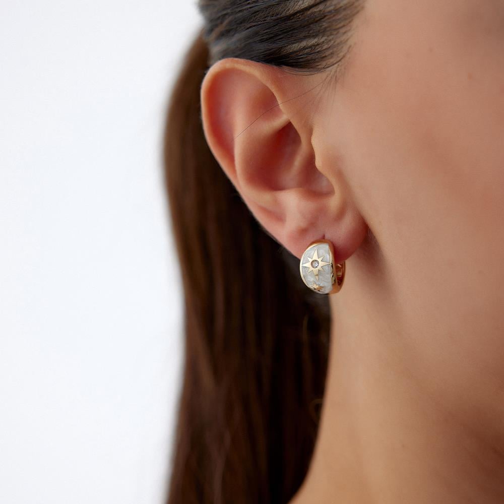 Cetaş Eterna Kutup Yıldızı Altın Halka Küpe - Image 2