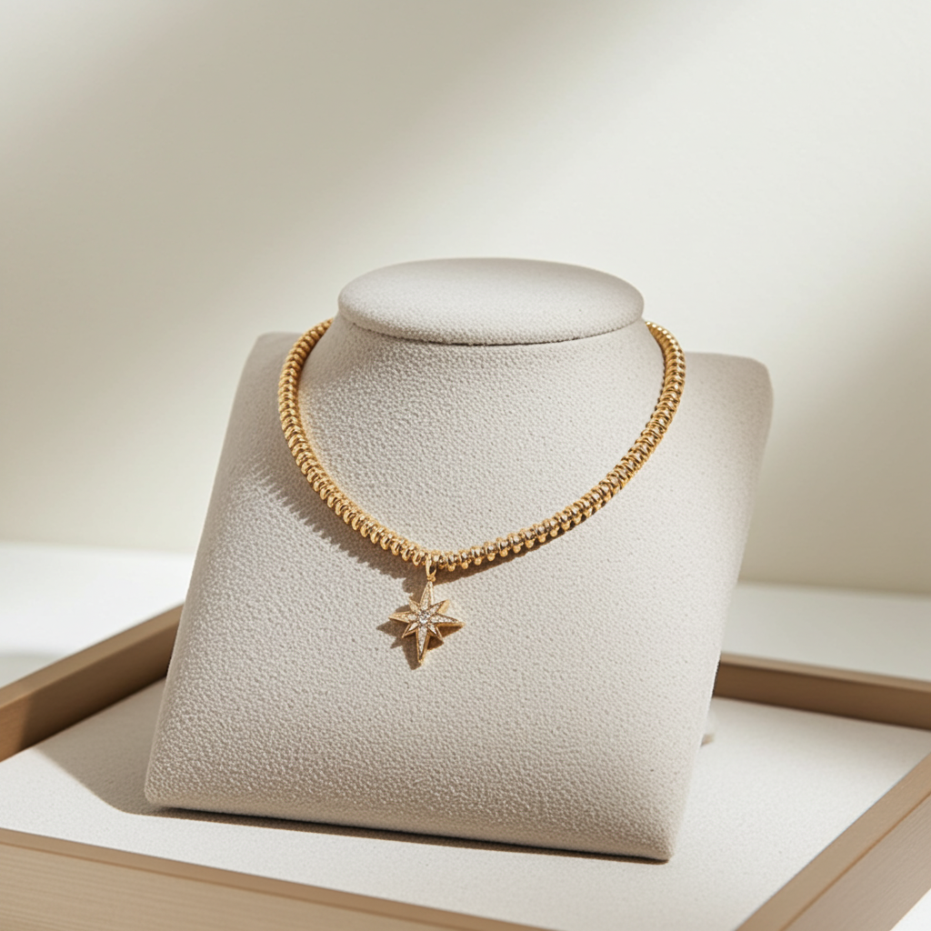 Cetaş Eterna Kutup Yıldızı Charm Altın Kolye - Image 5