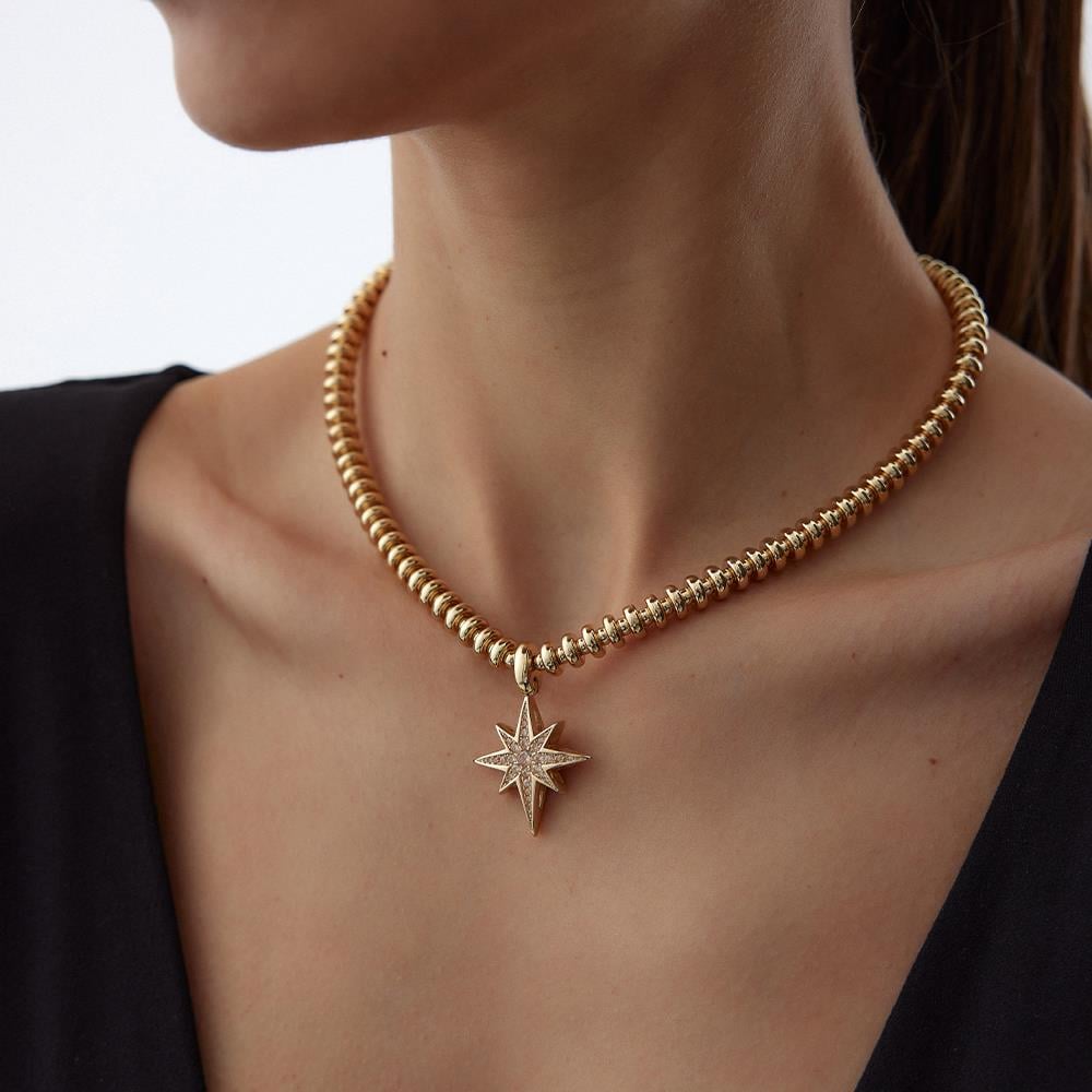 Cetaş Eterna Kutup Yıldızı Charm Altın Kolye - Image 5