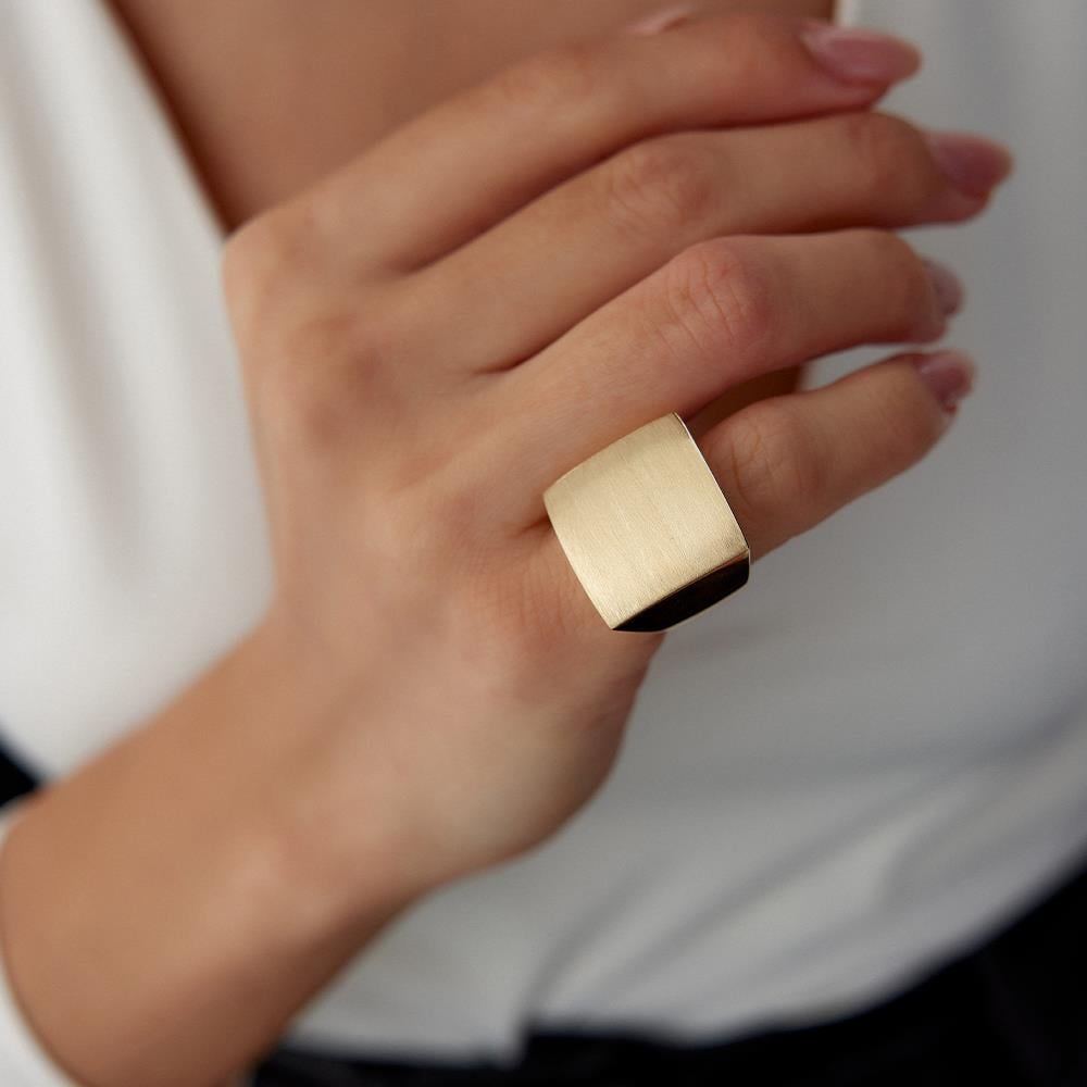Cetaş Eterna Mat Doku Kare Altın Yüzük - Image 2