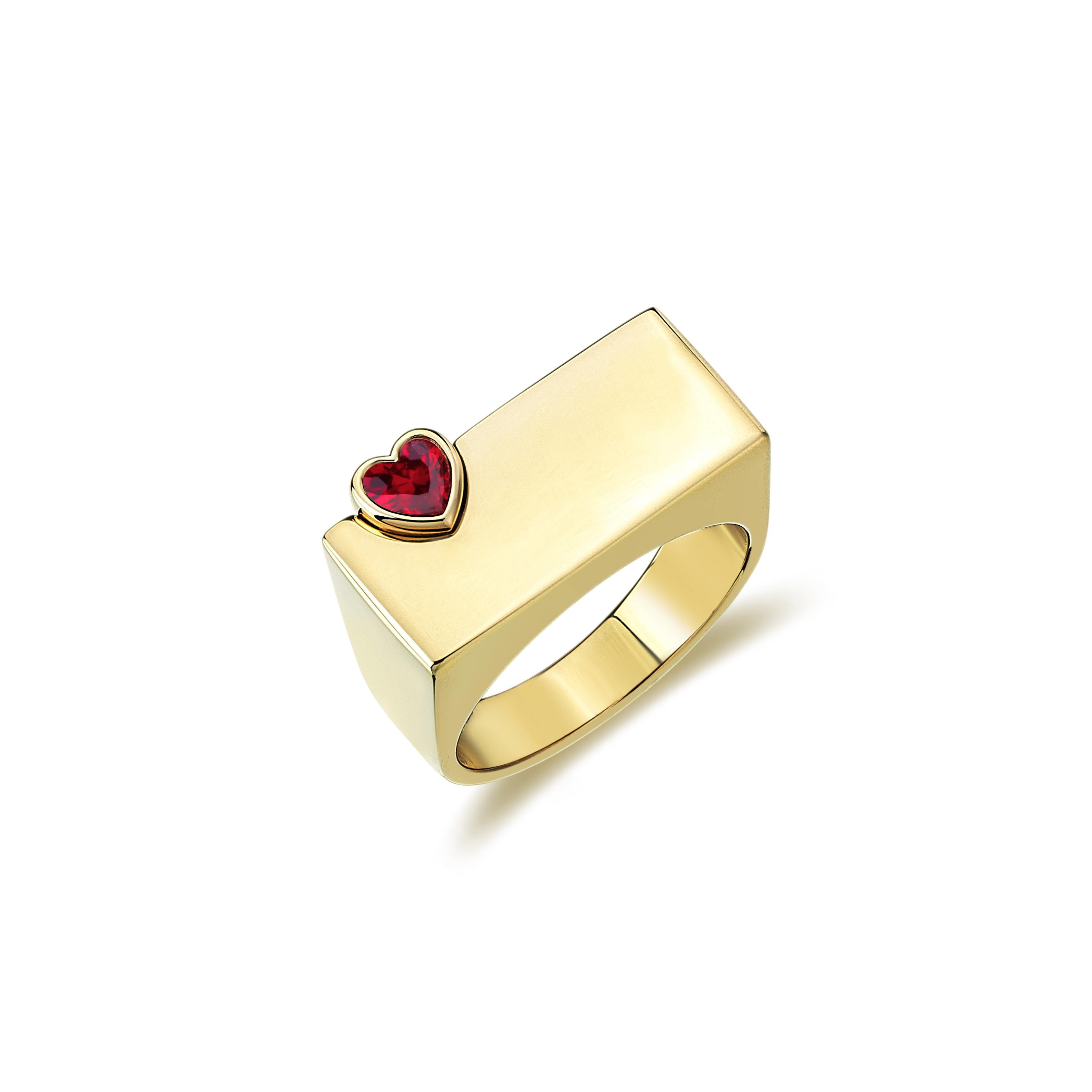 Cetaş Eterna Ruby Heart Altın Yüzük - Image 1