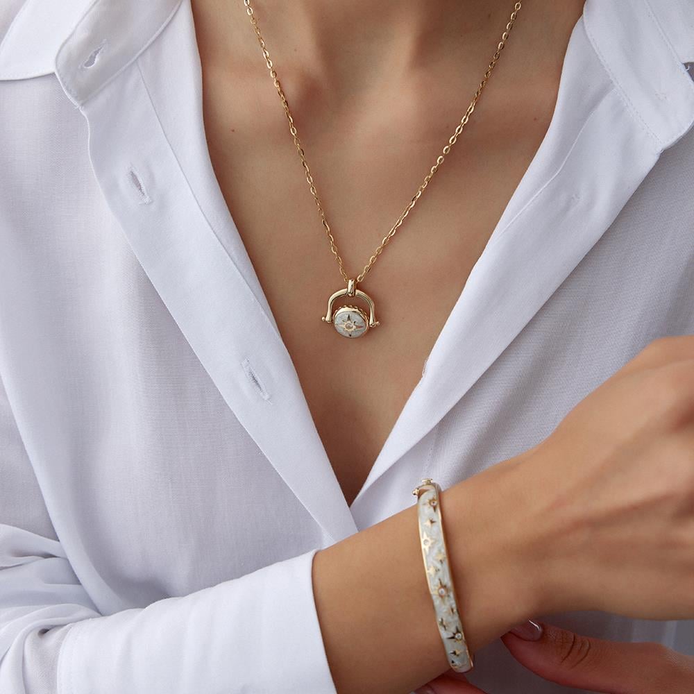 Cetaş Eterna Sedef Mineli Kutup Yıldızı Altın Kelepçe - Image 3