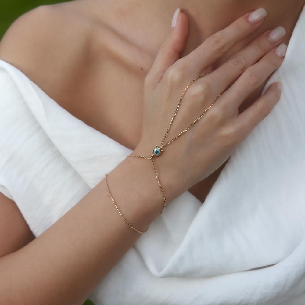 Cetaş Fortuna Kaplumbağa Altın Şahmeran Bileklik - Image 1