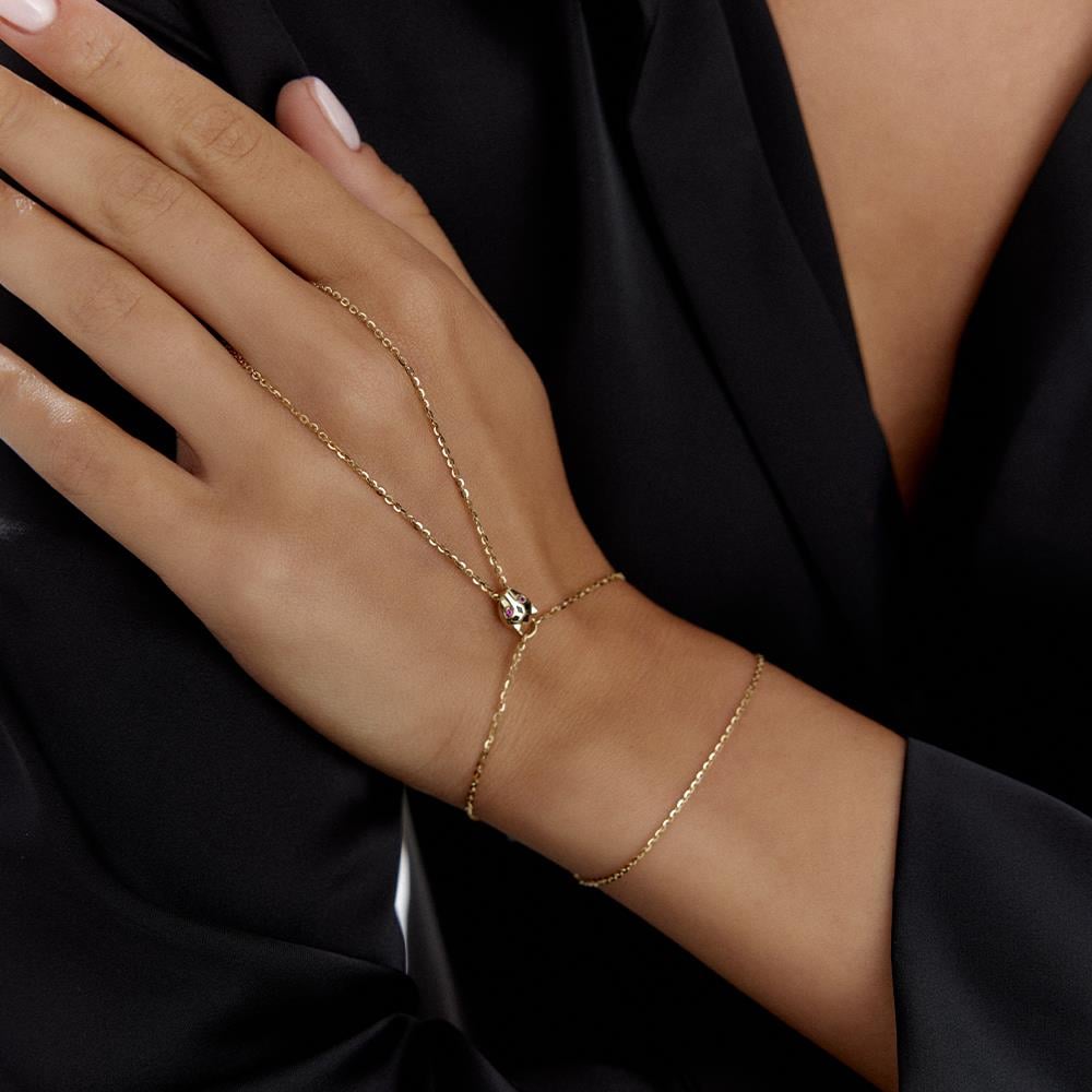 Cetaş Leopar Figür Altın Şahmeran Bileklik - Image 1