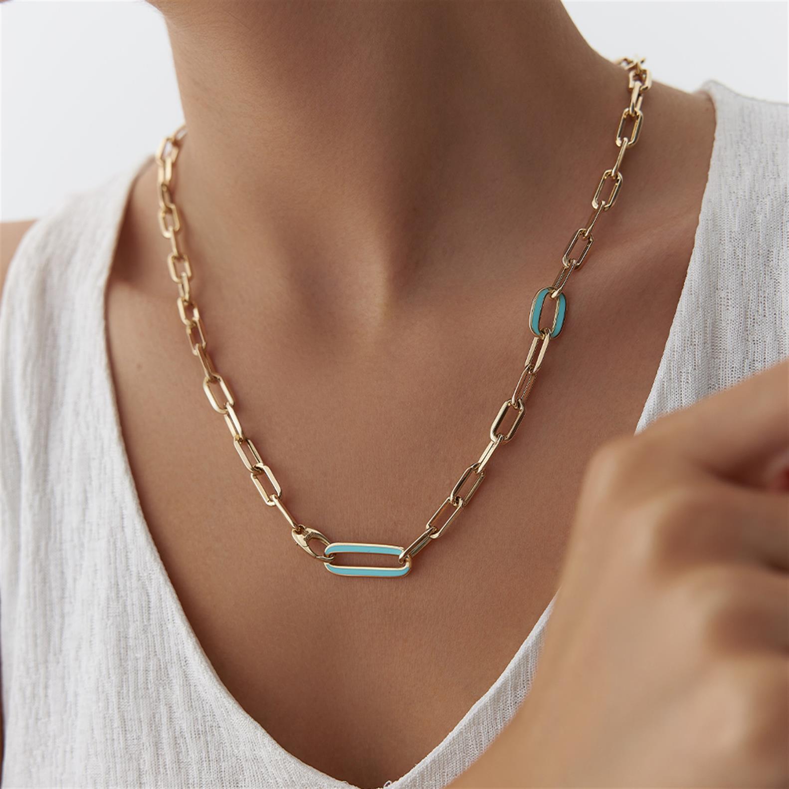 Cetaş Mavi Mineli Altın Ataç Eterna Kolye - Image 3