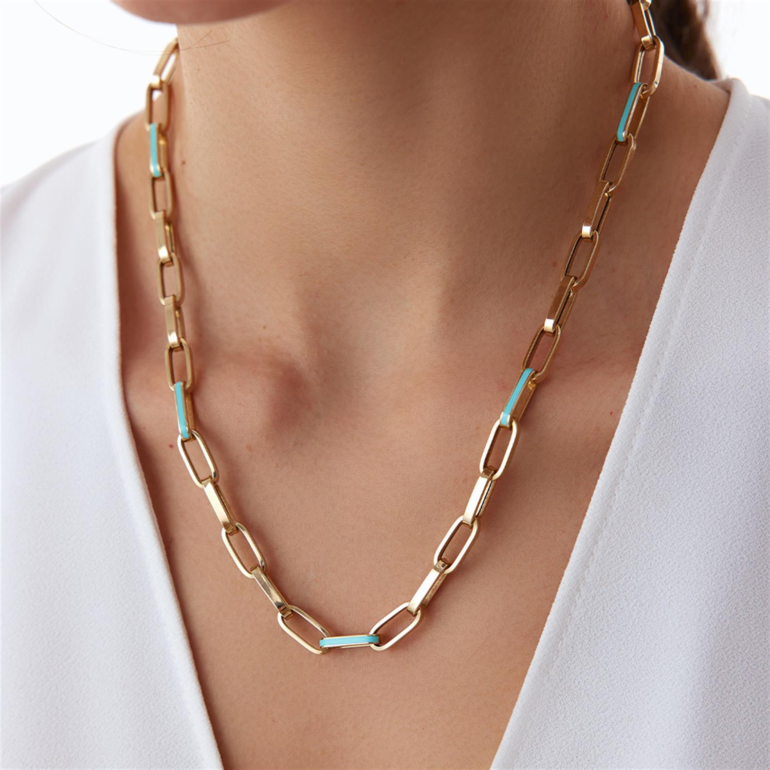 Cetaş Mavi Mineli Ataç Kolye - Image 2