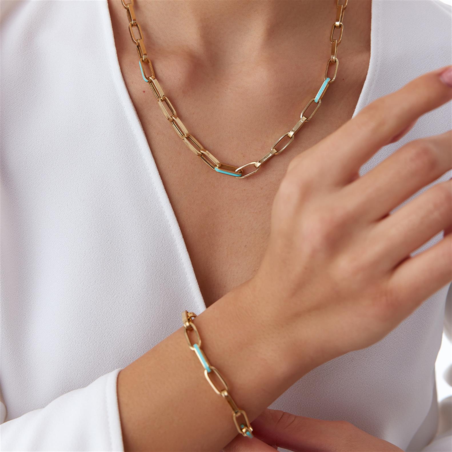 Cetaş Mavi Mineli Ataç Kolye - Image 2