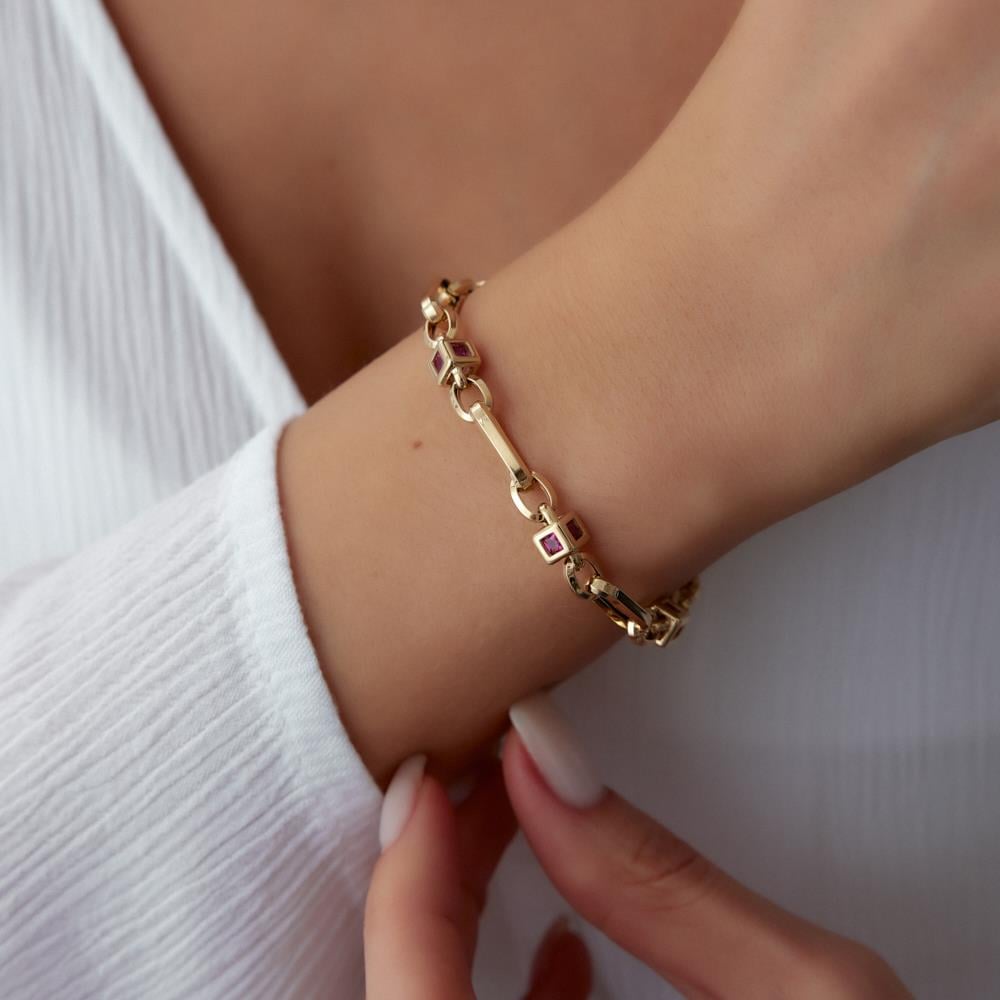 Cetaş Minima Ruby Altın Bileklik - Image 2