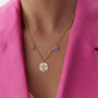 Purple Heart Clover Charm Kolye - Image 2