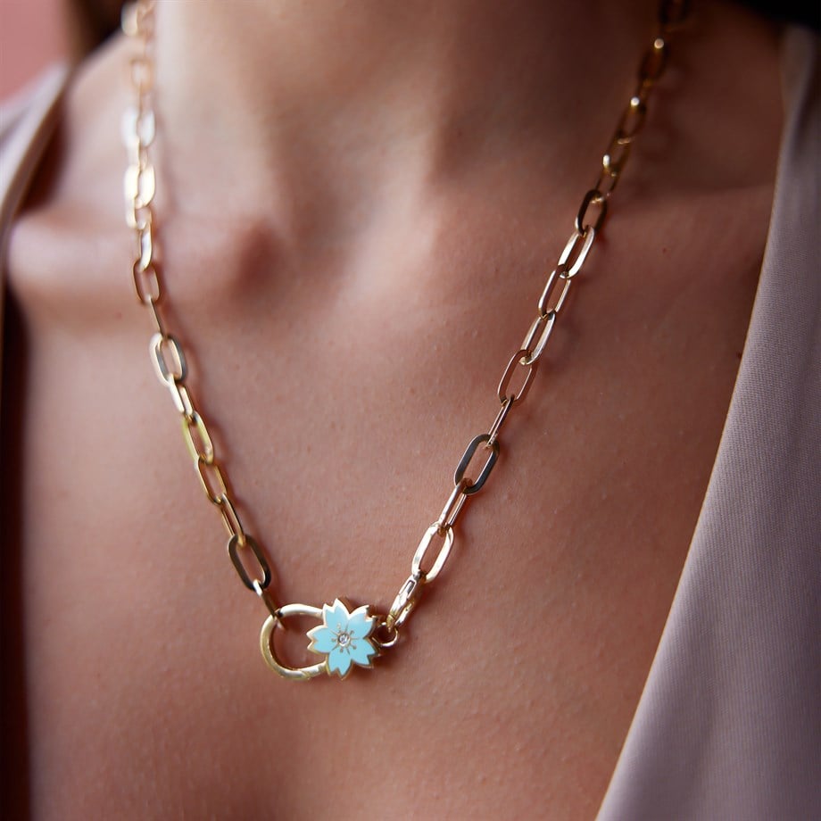 Cetaş Sakura Çiçeği Kilit Ataç Kolye - Image 8