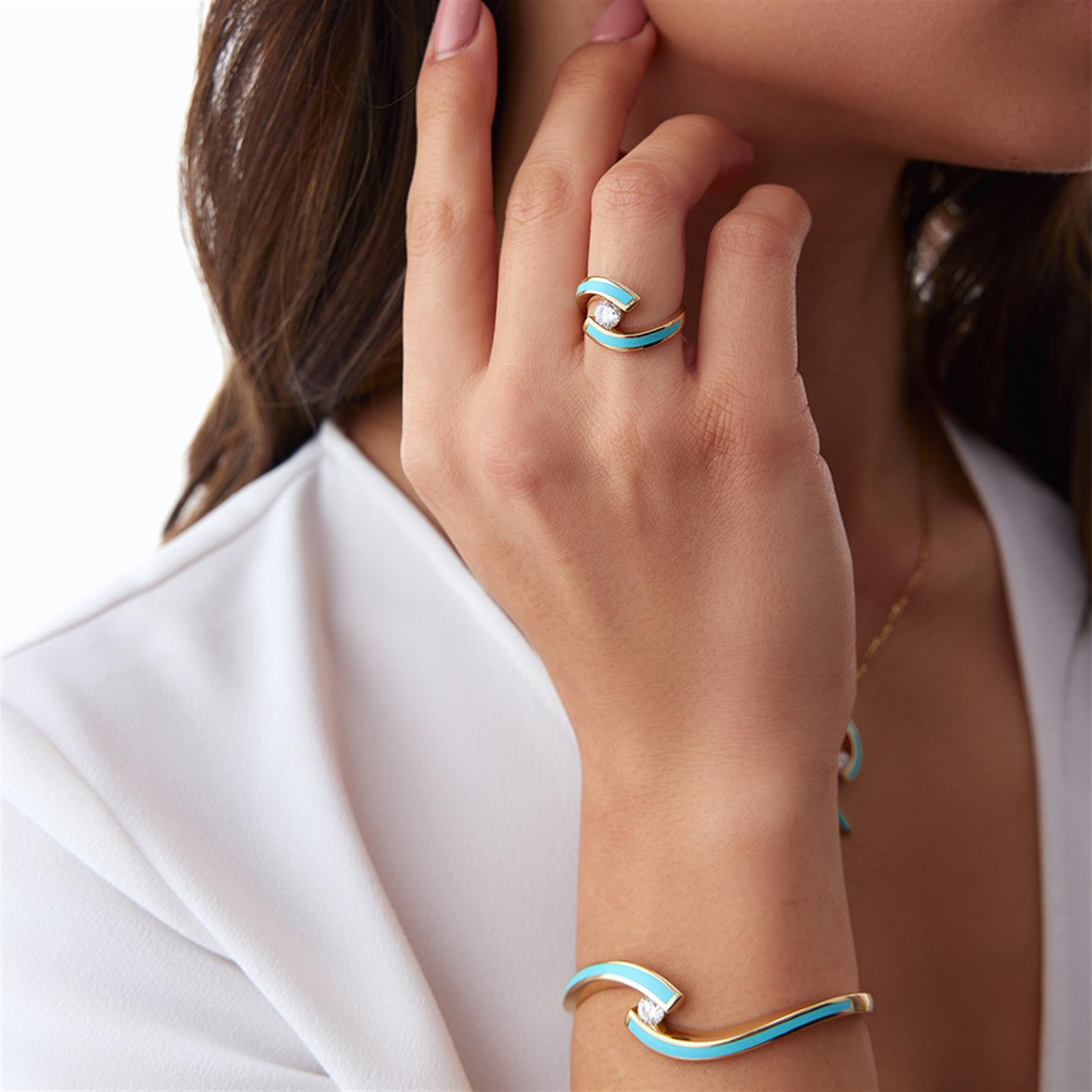 Cetaş Ying Yang Mavi Mineli Eterna Kelepçe - Image 2