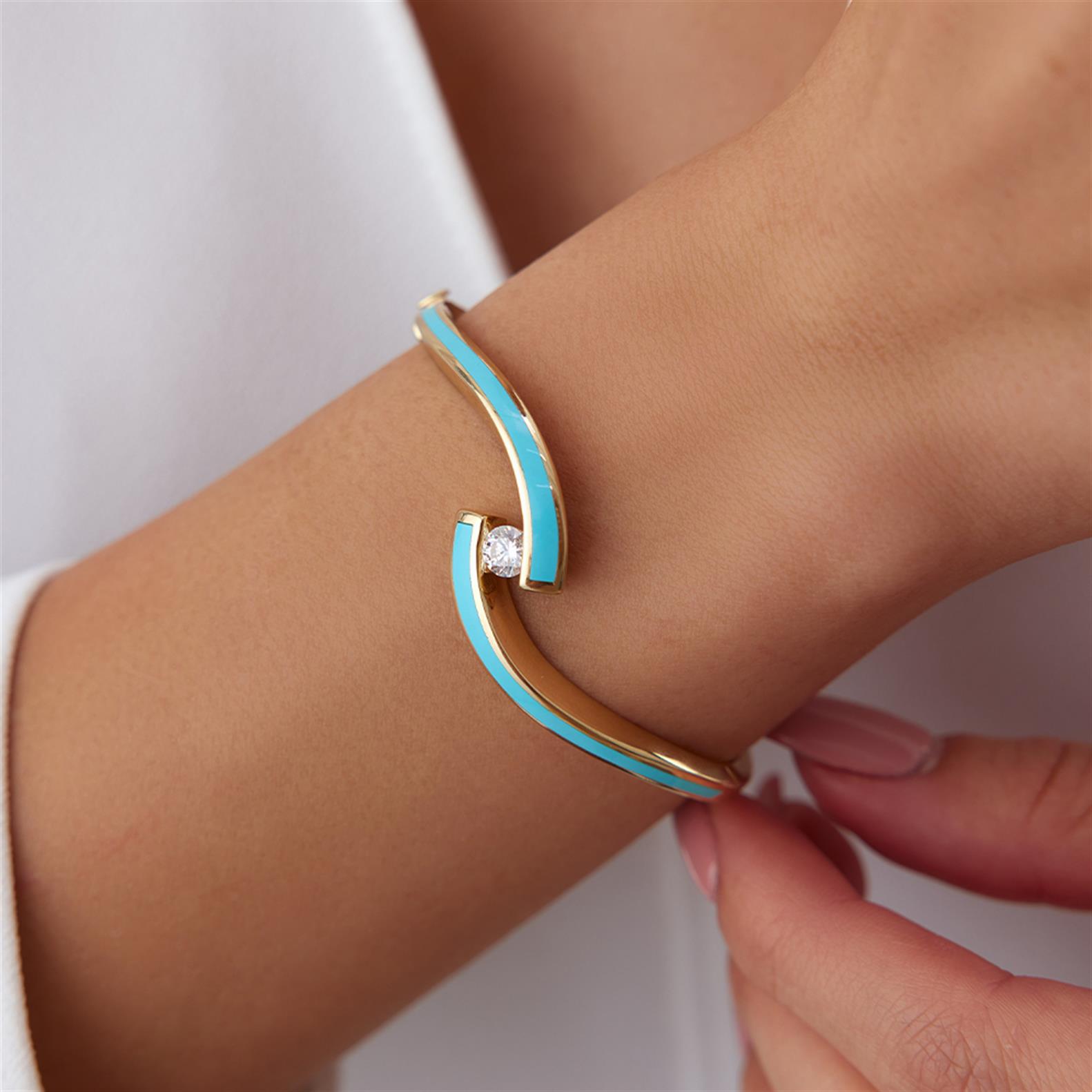 Cetaş Ying Yang Mavi Mineli Eterna Kelepçe - Image 2