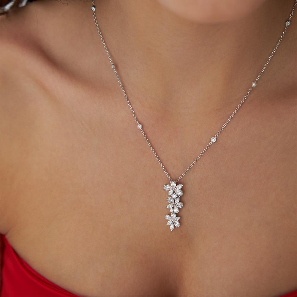 Çiçek Pırlanta Kolye - Image 3