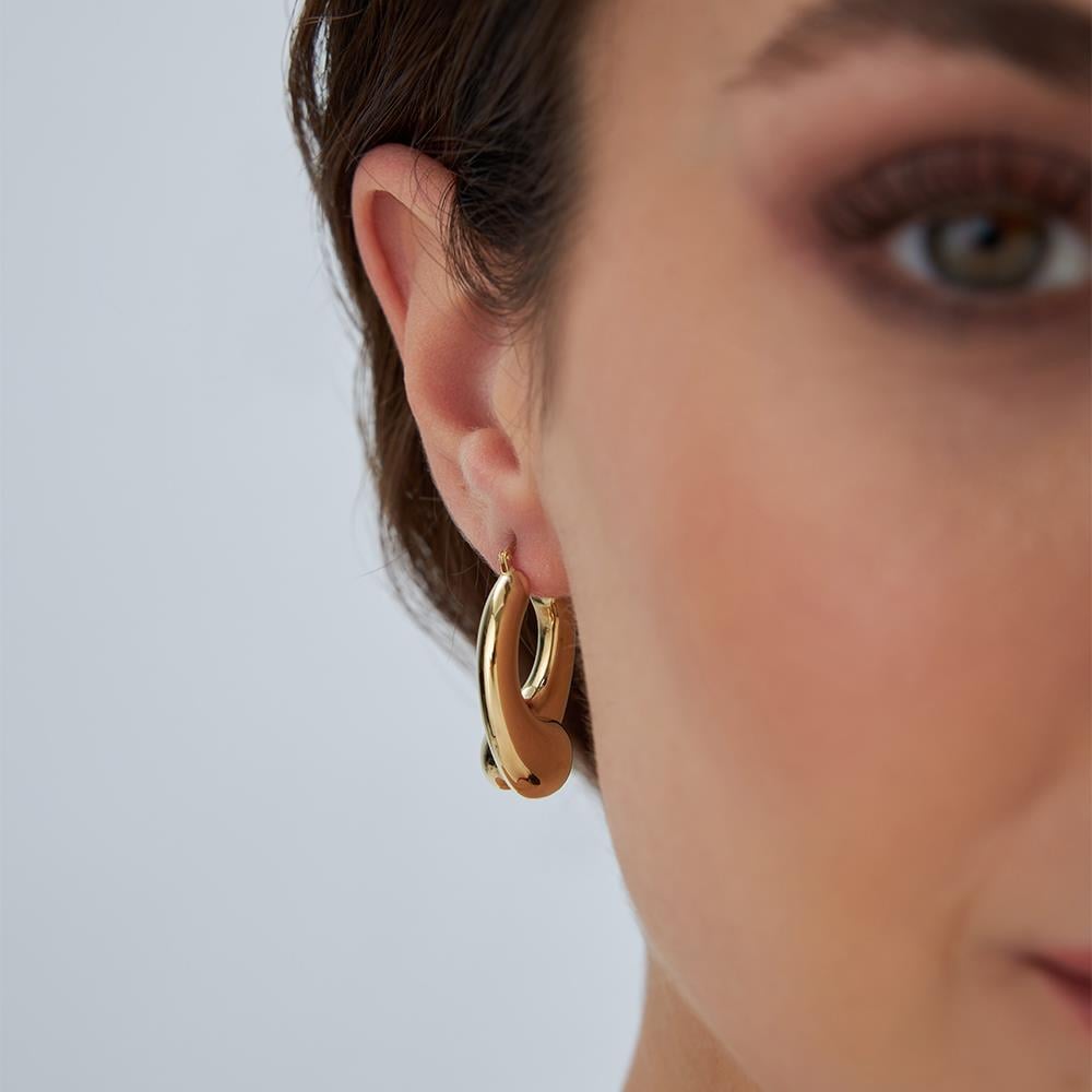 Çift Sarmal İtalyan Halka Küpe - Image 2