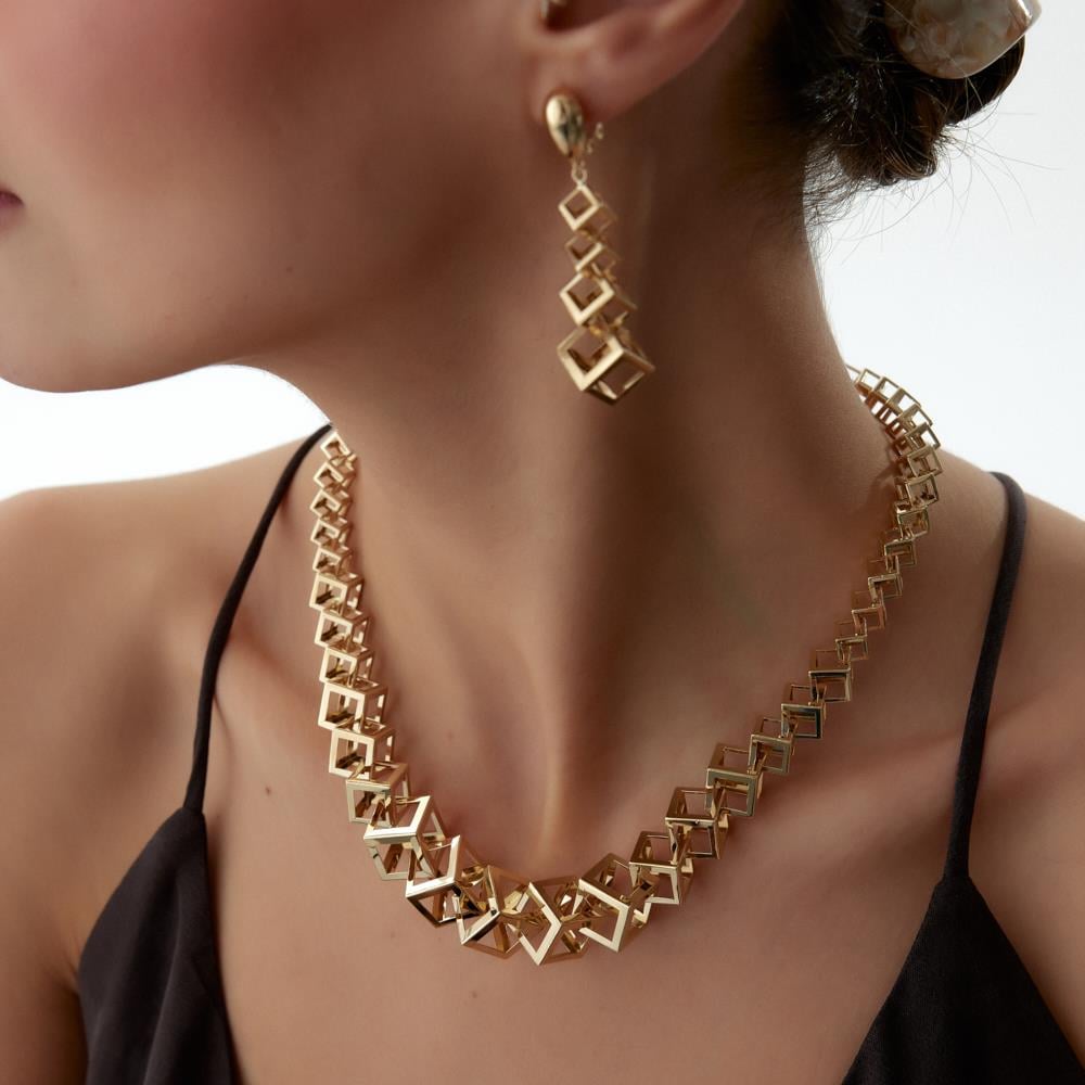 Cube Altın Gerdanlık Kolye - Image 2