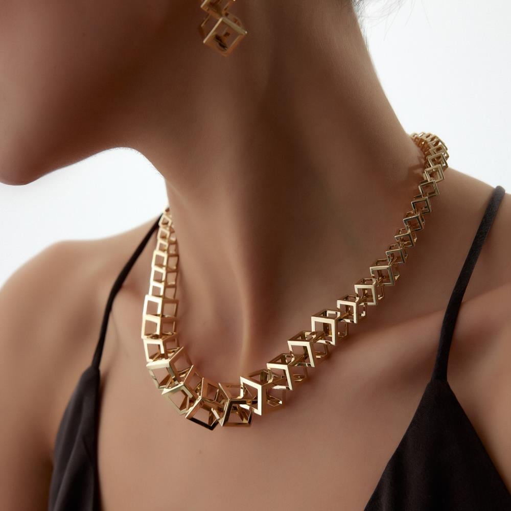 Cube Altın Gerdanlık Kolye - Image 2