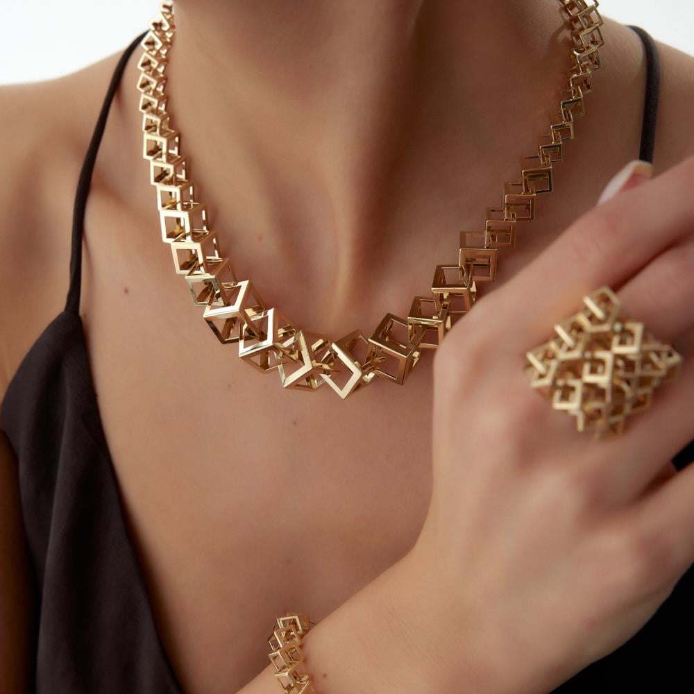 Cube Tasarım Altın Yüzük - Image 4