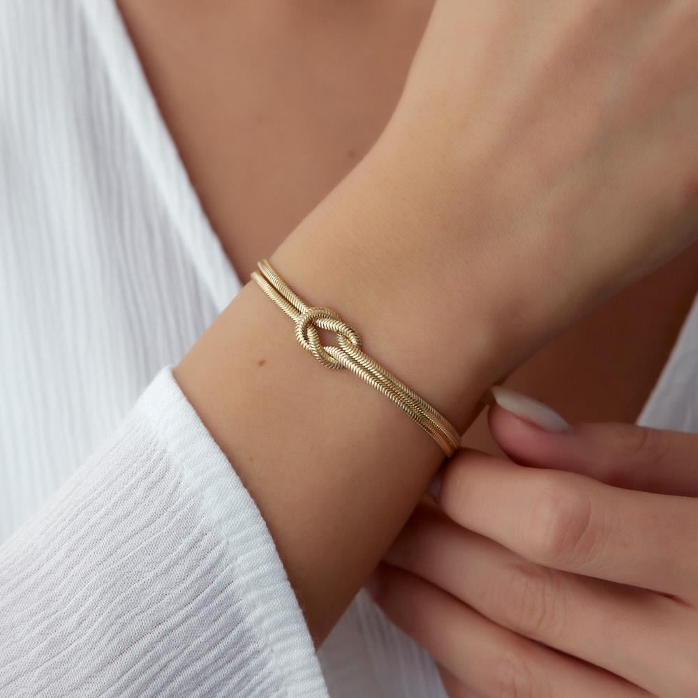 Düğüm Balıksırtı Altın Bileklik - Image 3