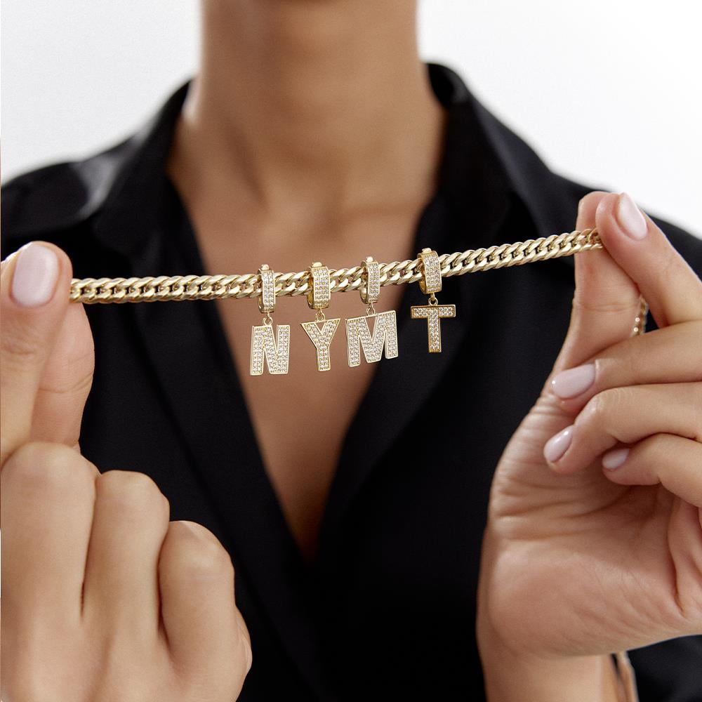 Ema Açılır Kapaklı Harf Altın Kolye Ucu - Image 2