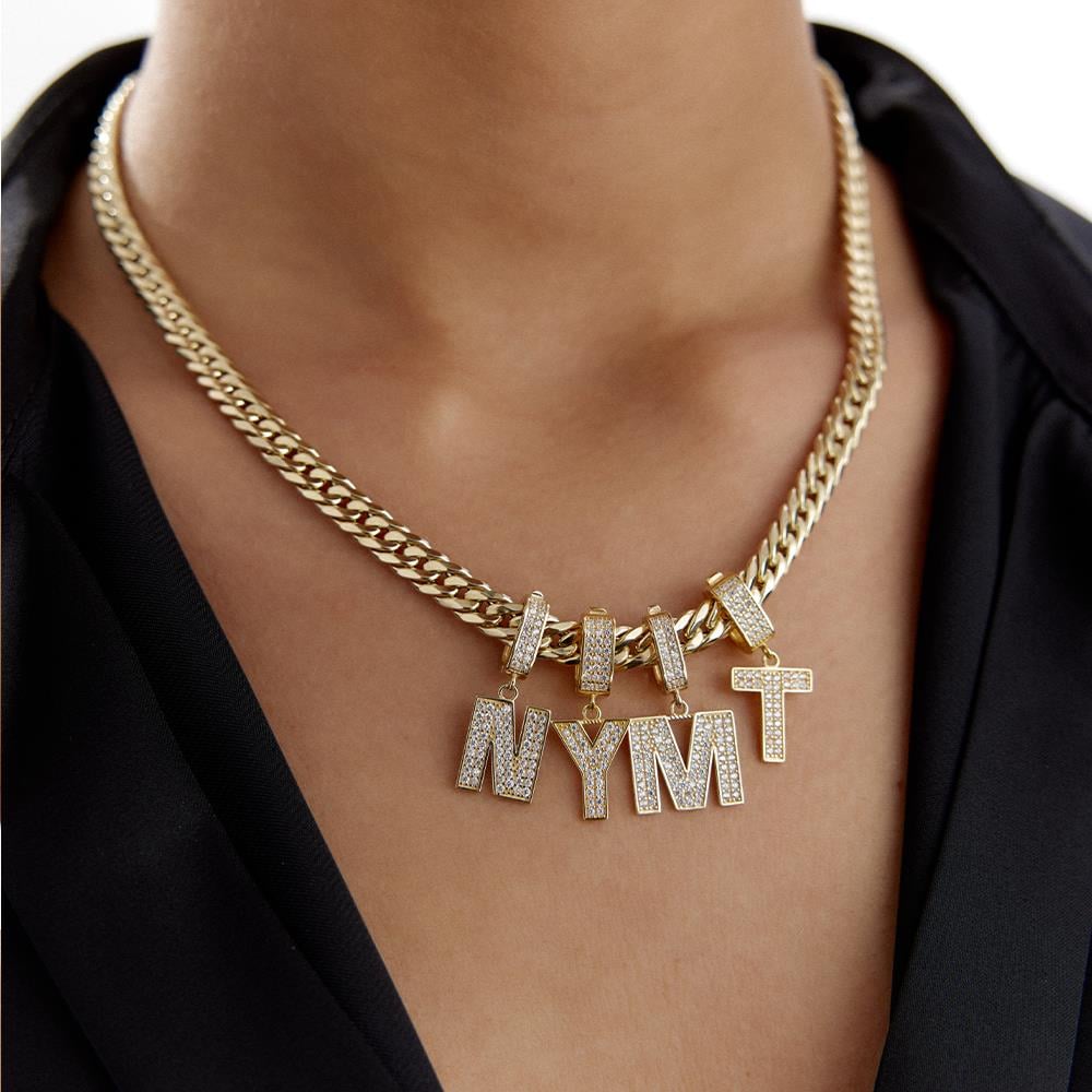 Ema Açılır Kapaklı Harf Altın Kolye Ucu - Image 2