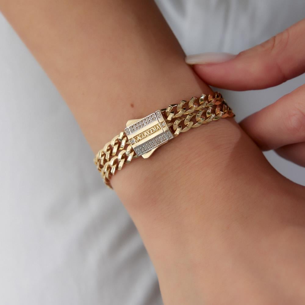 Ema Çift Zincir Gurmet Altın Bileklik - Image 2