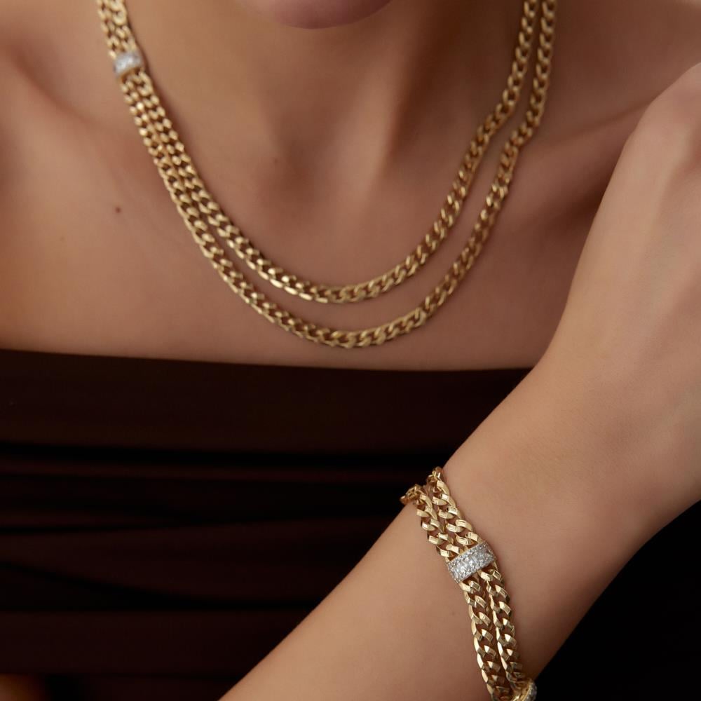 Ema Çift Zincir Gurmet Altın Bileklik - Image 2