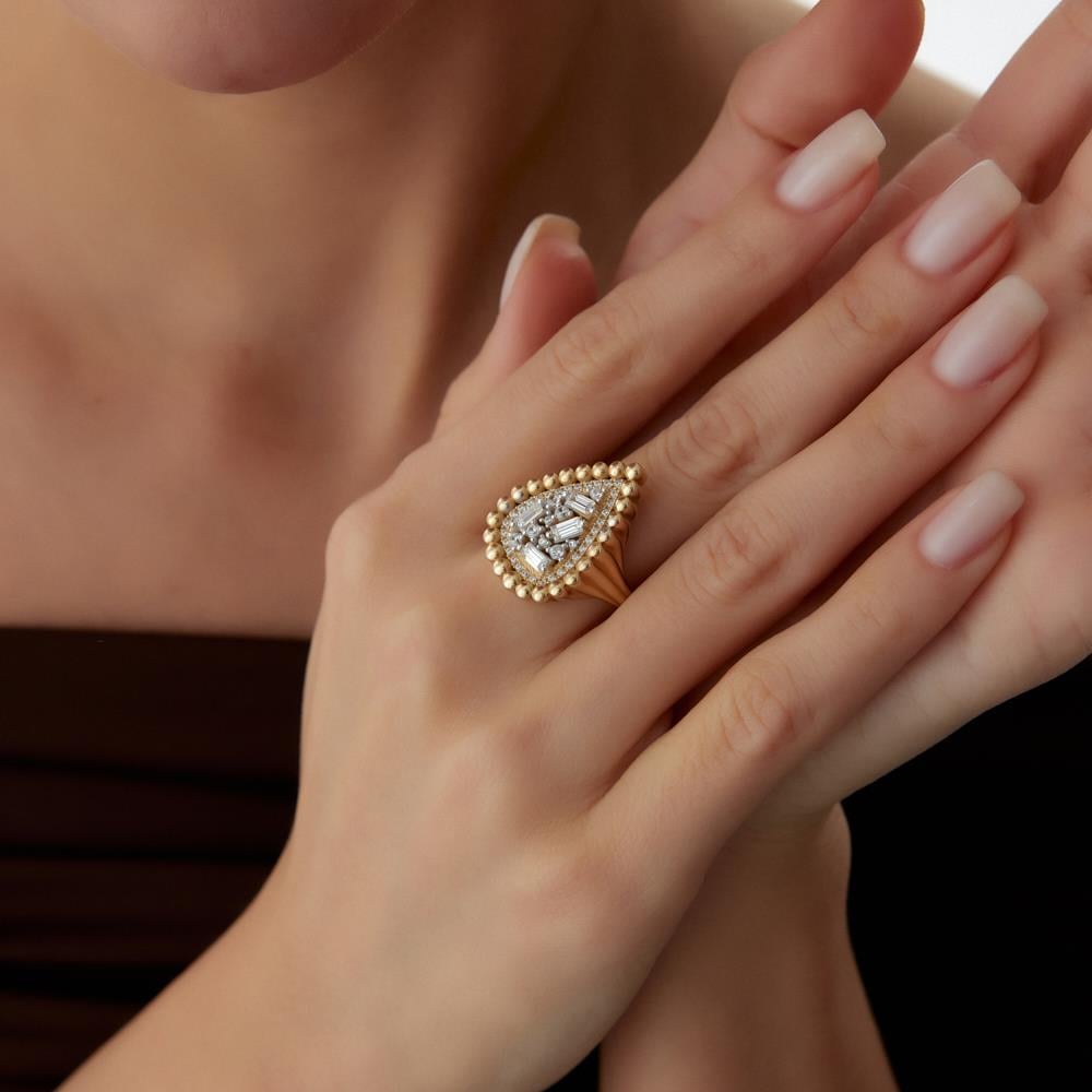 Ema Damla Tasarım Altın Yüzük - Image 2