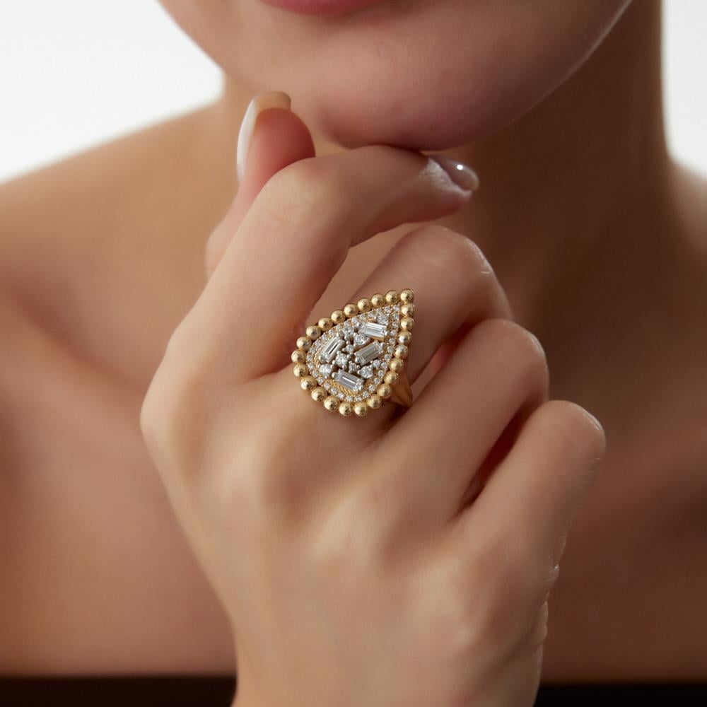 Ema Damla Tasarım Altın Yüzük - Image 2