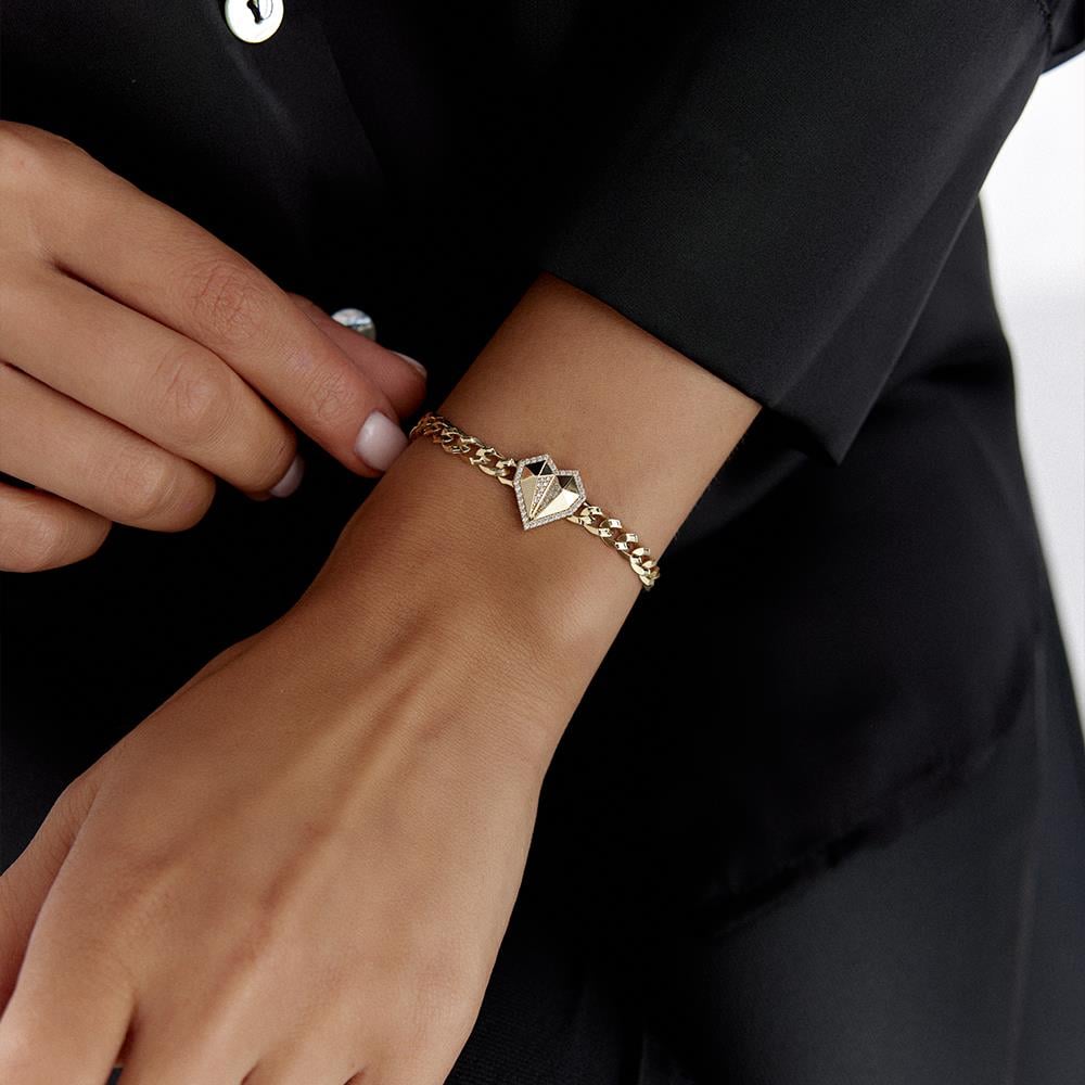 Ema Kalp Figür Gurmet Altın Bileklik - Image 1