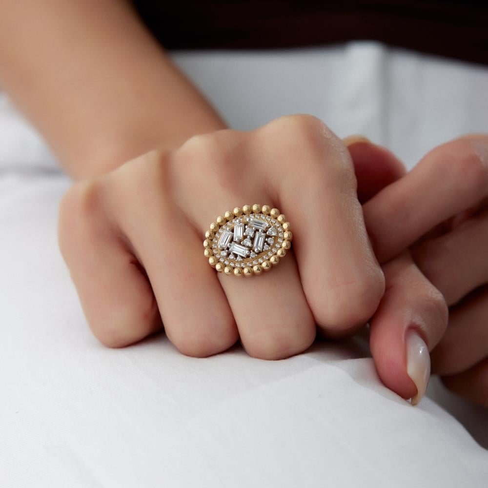 Ema Oval Tasarım Altın Yüzük - Image 2