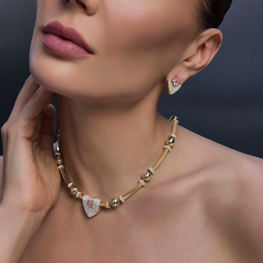 Ema Ruby Baget Taşlı Silindir Kolye - Image 1