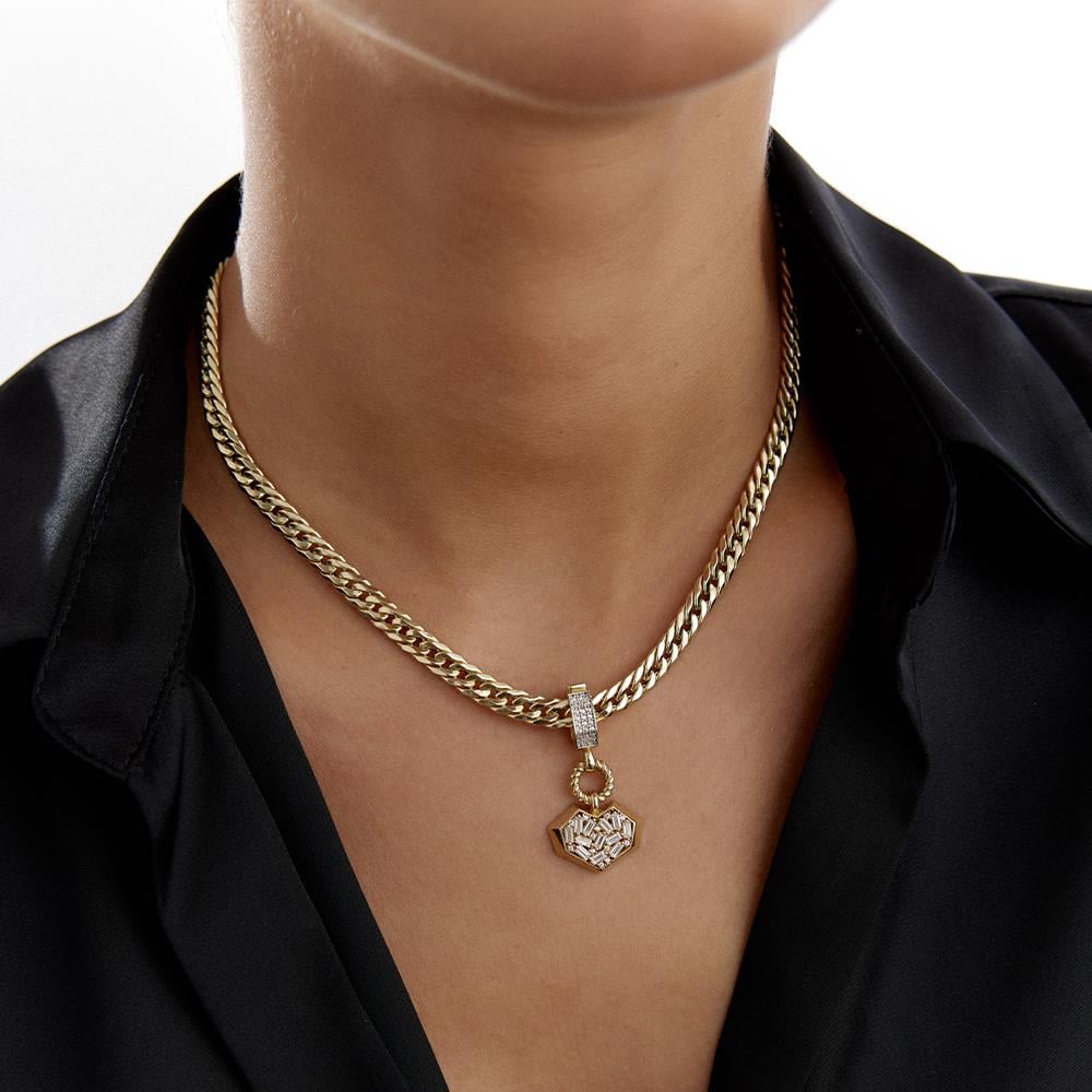 Ema Tasarım Kalp Altın Charm Kolye Ucu - Image 2