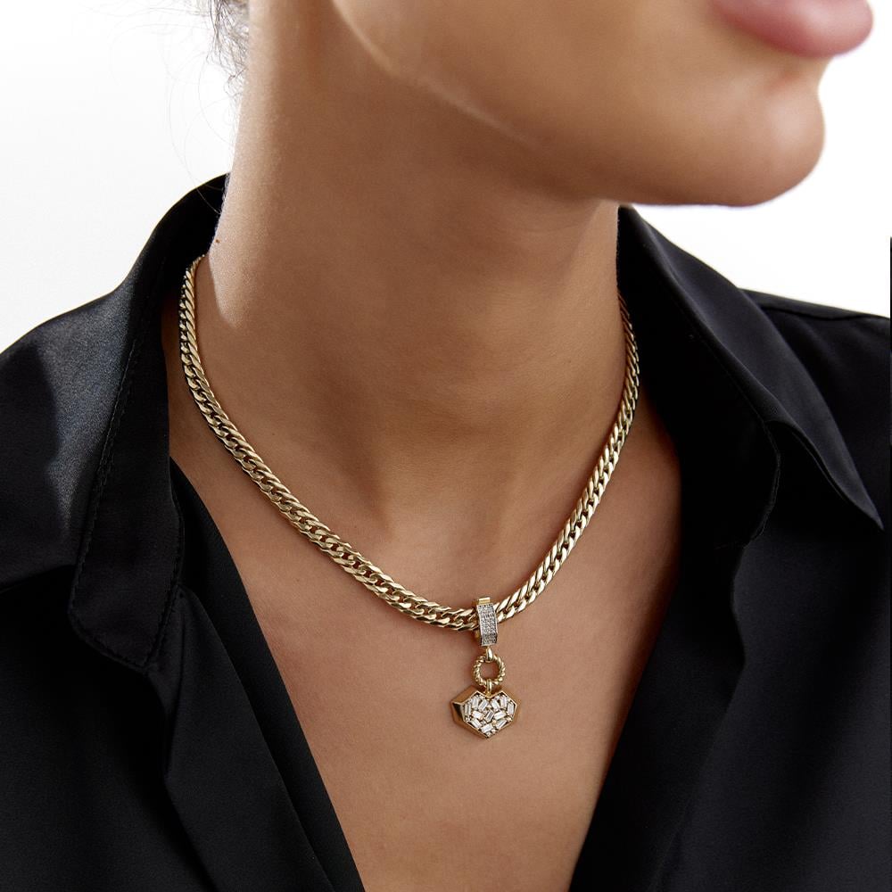 Ema Tasarım Kalp Altın Charm Kolye Ucu - Image 2