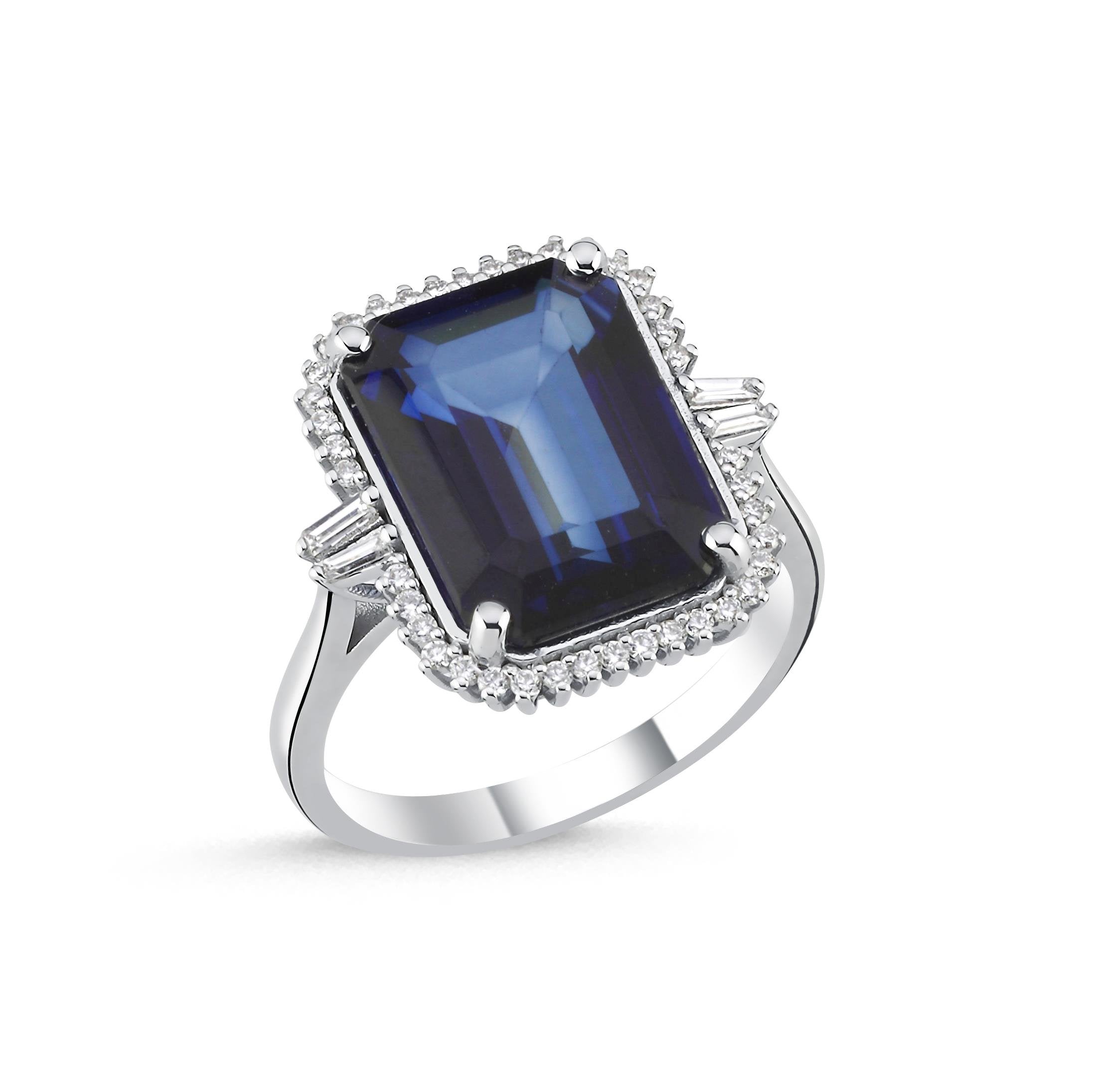 Emerald Kesim Safir Pırlanta Yüzük - Image 2