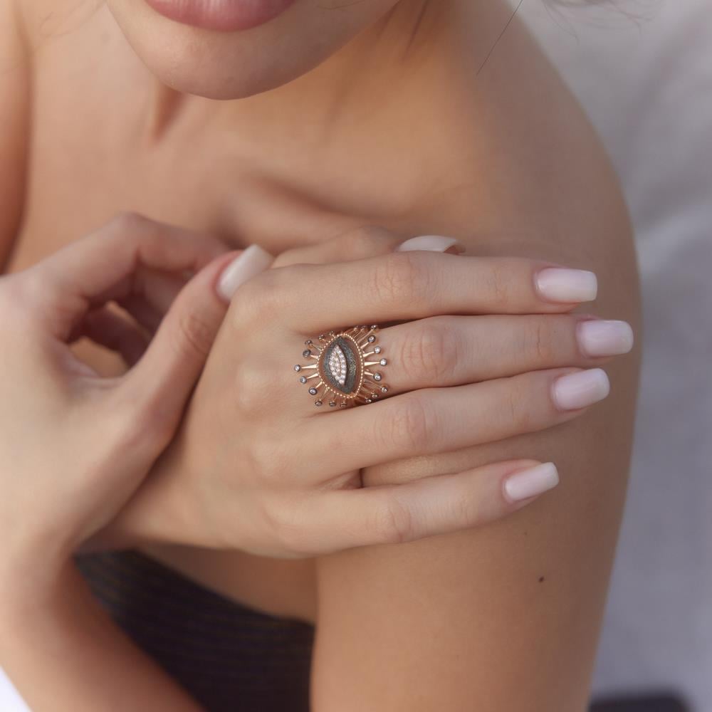 Evil-Eye Tasarım Altın Yüzük - Image 2