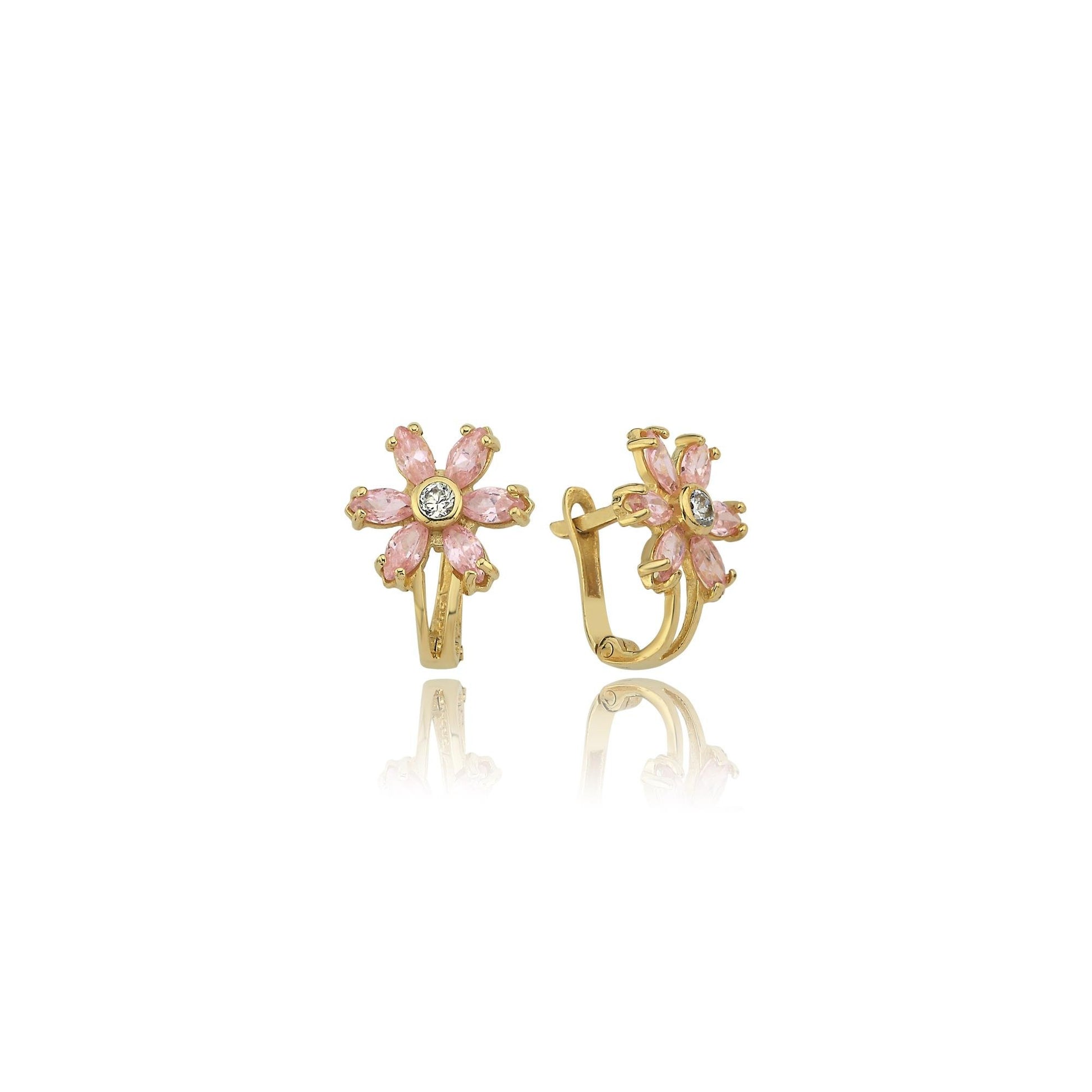 Floral Çiçek Altın Küpe - Image 1