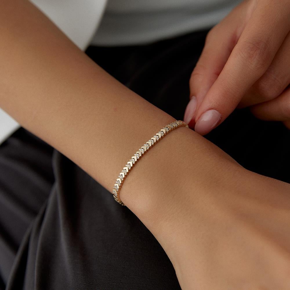 Forward Taşlı Üçgen Sıralı Altın Bileklik - Image 2