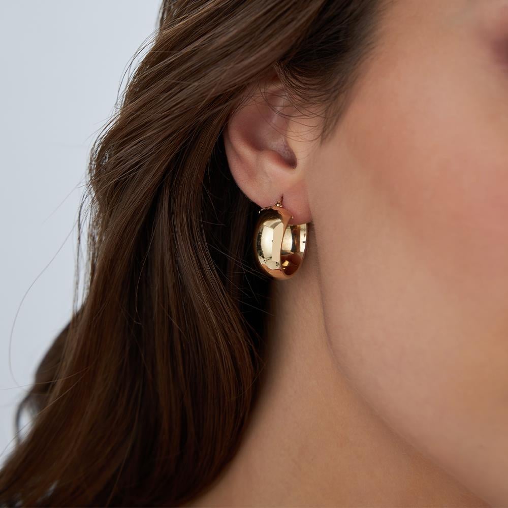 Geniş Halka Altın Küpe - Image 2