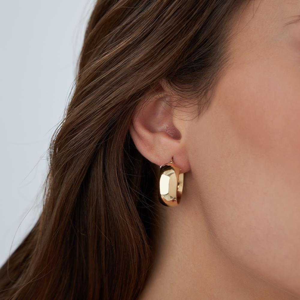 Geniş Halka Altın Küpe - Image 2