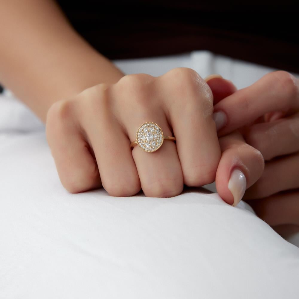 Genola Oval Tasarım Altın Yüzük - Image 3