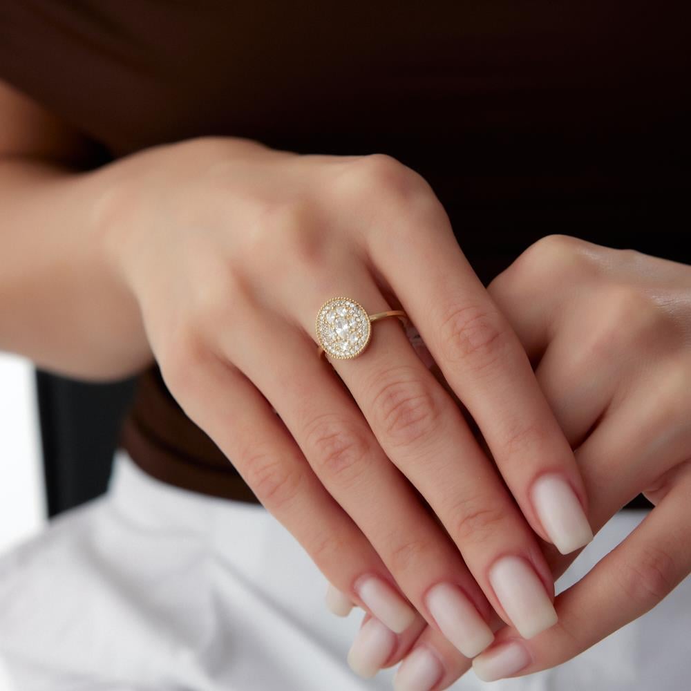 Genola Oval Tasarım Altın Yüzük - Image 3