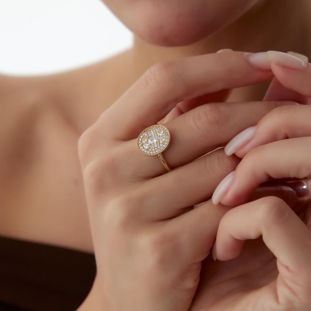 Genola Oval Tasarım Altın Yüzük - Image 2