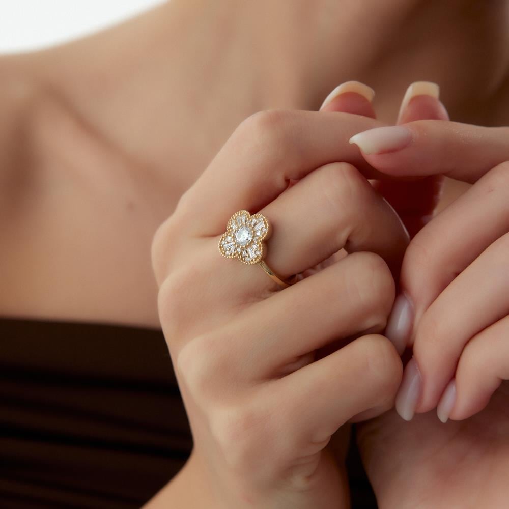 Genola Yonca Tasarım Altın Yüzük - Image 2