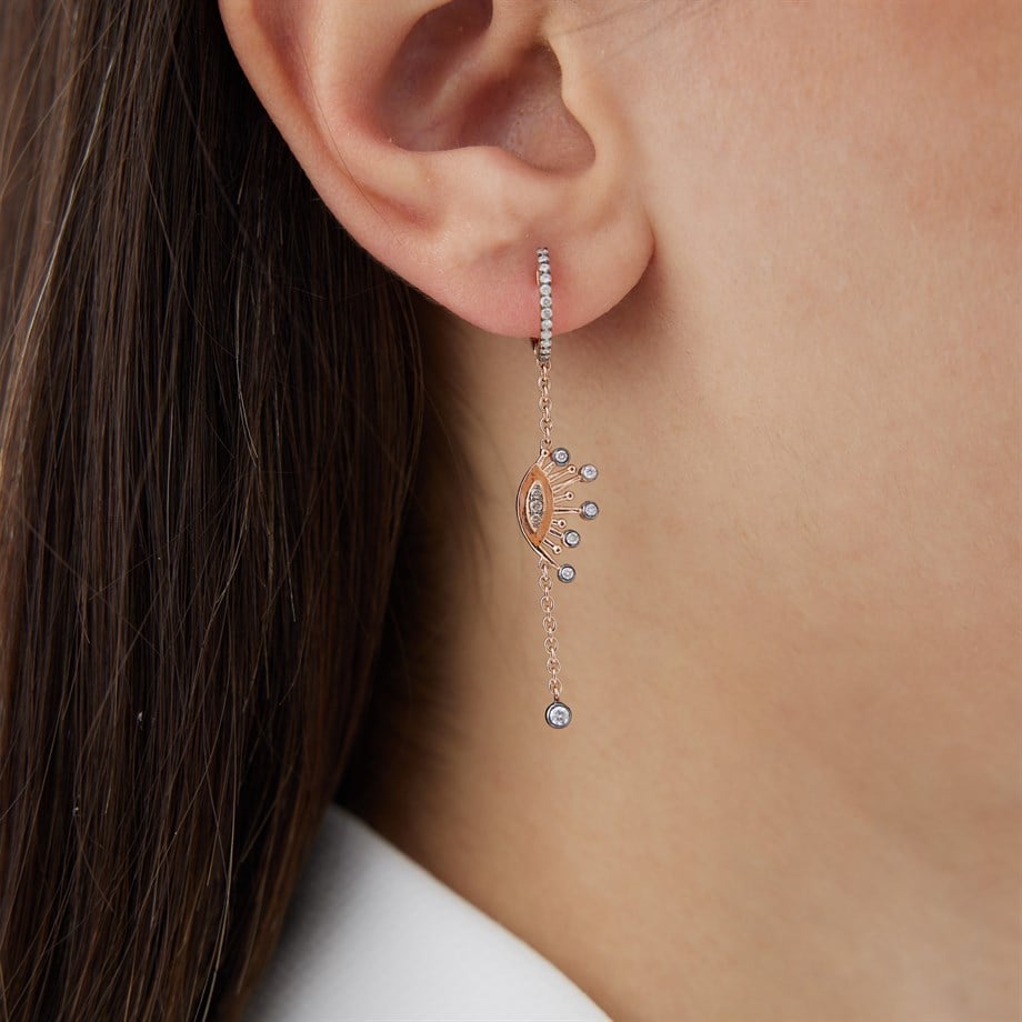 Göz Tasarım Pırlanta Küpe - Image 1