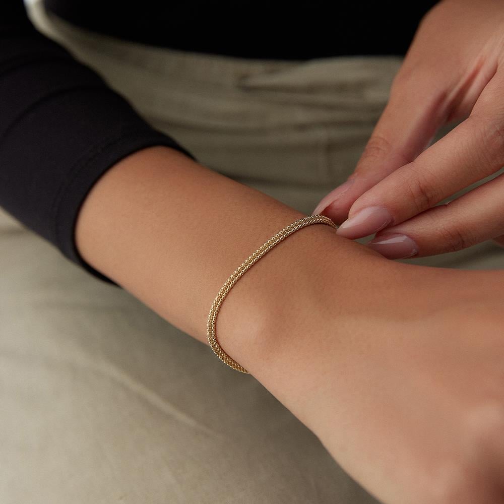 Hasır Dokulu Altın Bileklik - Image 2