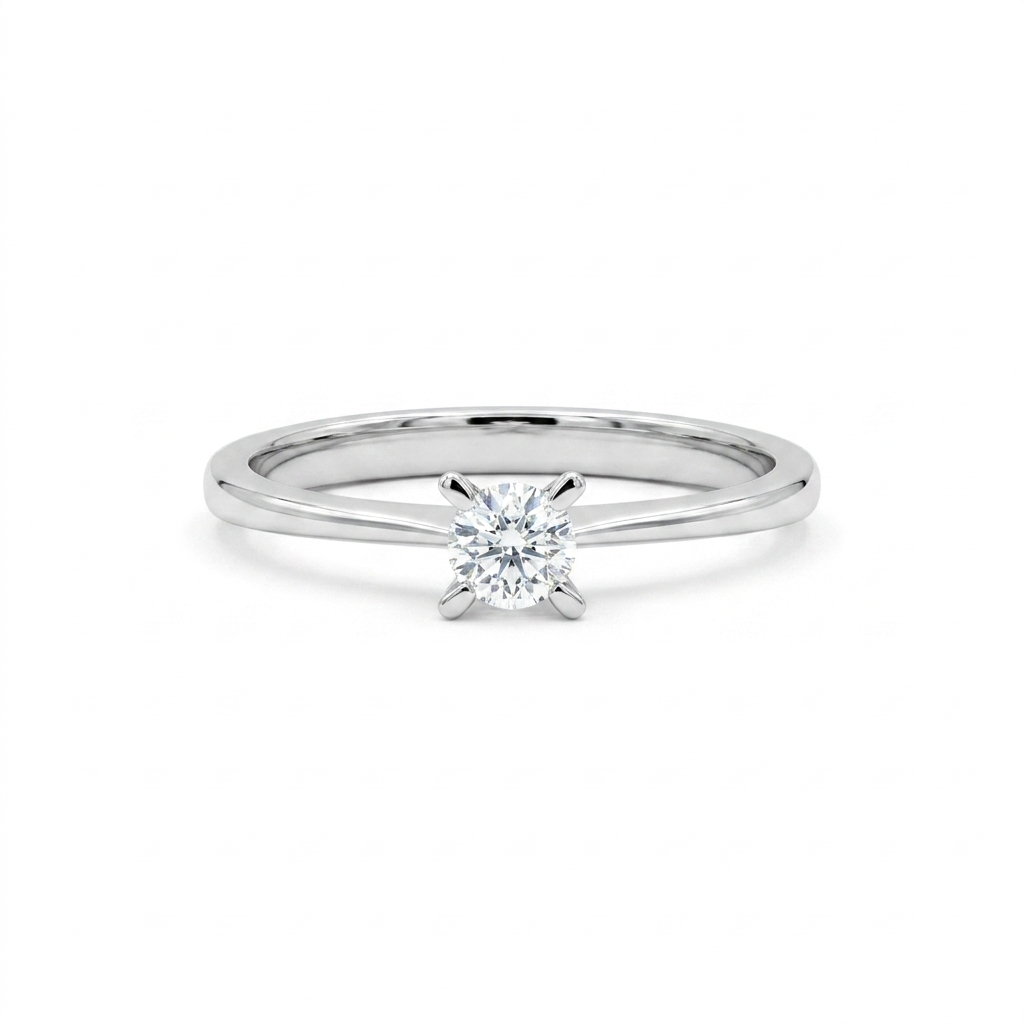 0.30 Ct Tektaş Pırlanta Badem Tırnak Yüzük