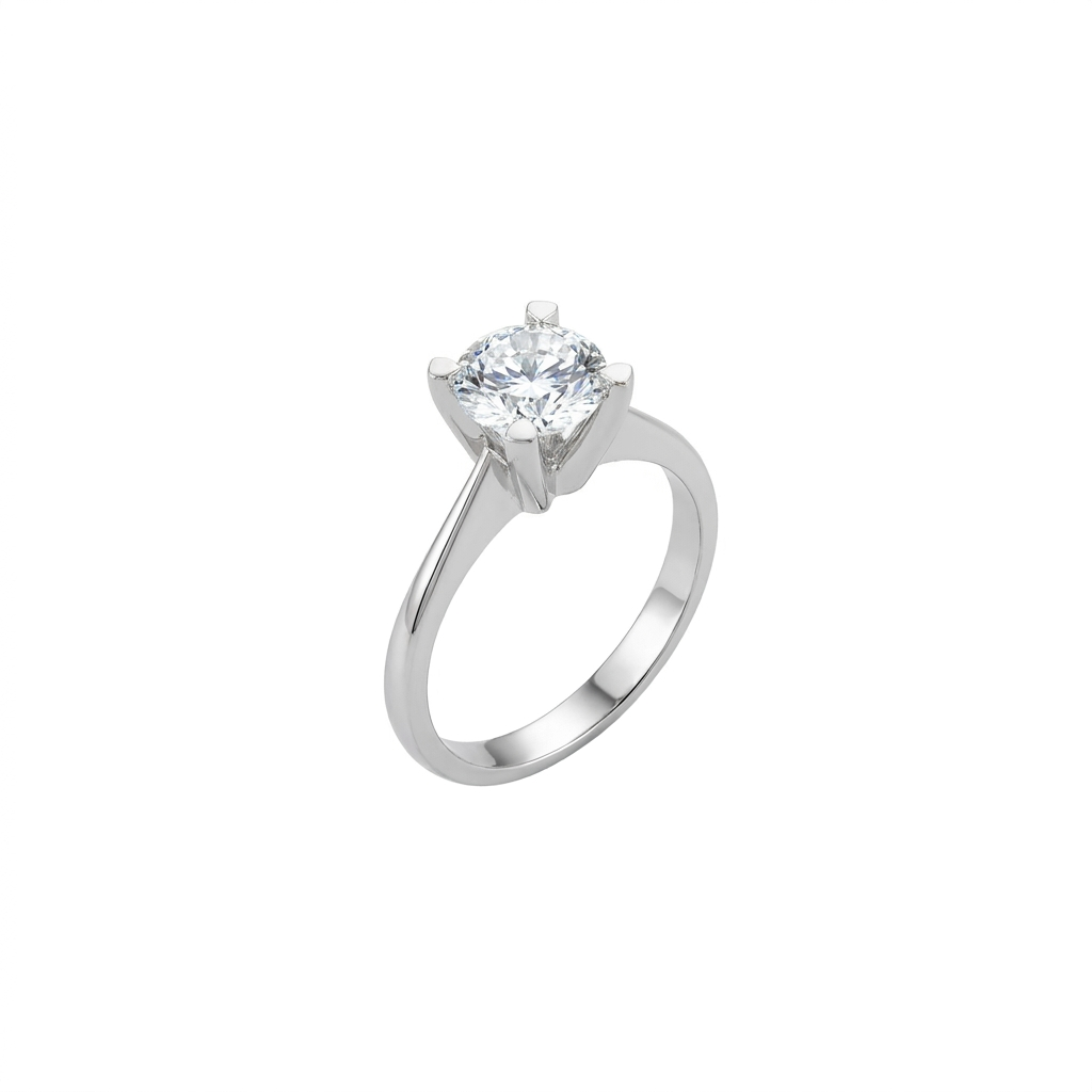 0.60 Ct Tektaş Pırlanta Badem Tırnak Yüzük
